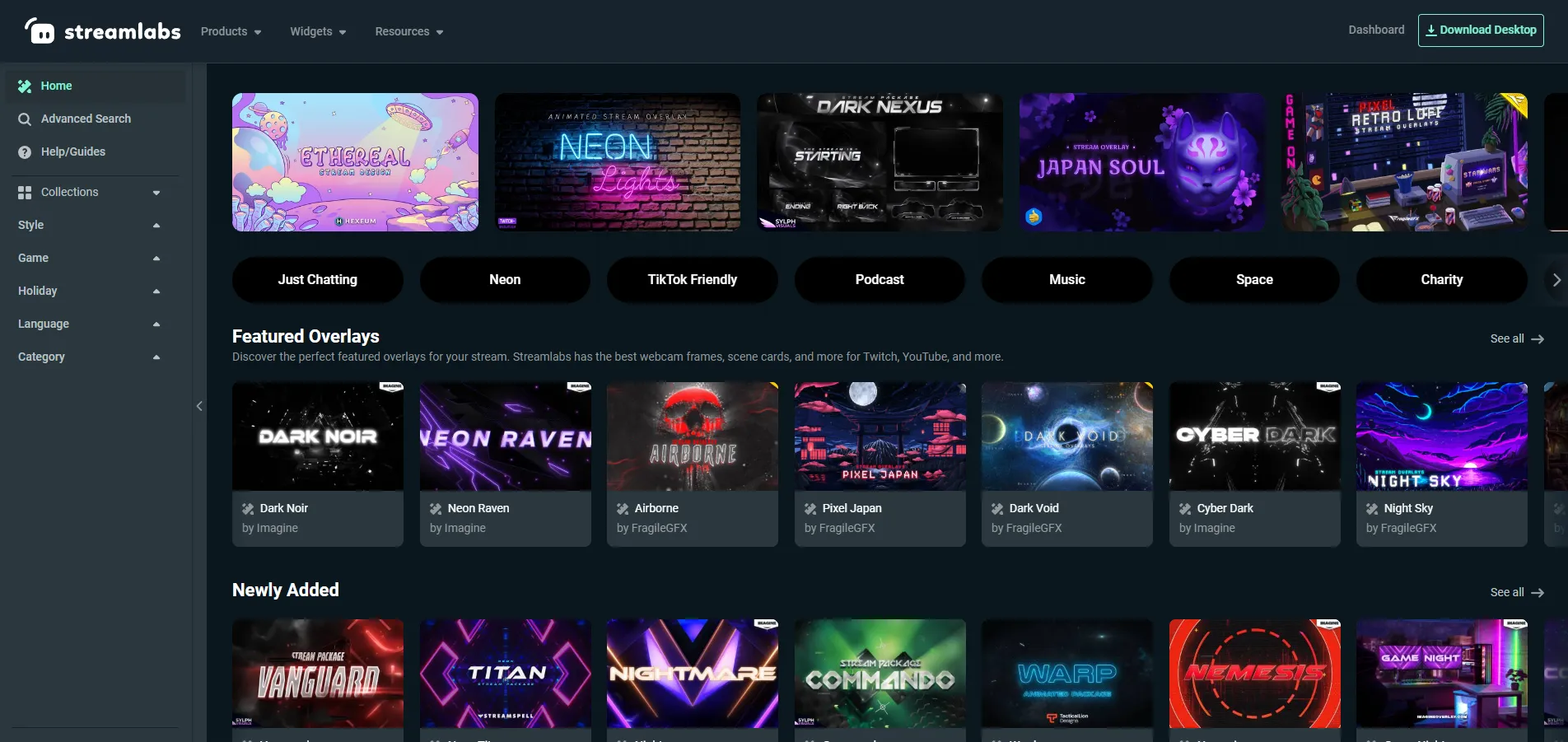 Streamlabs Theme Library