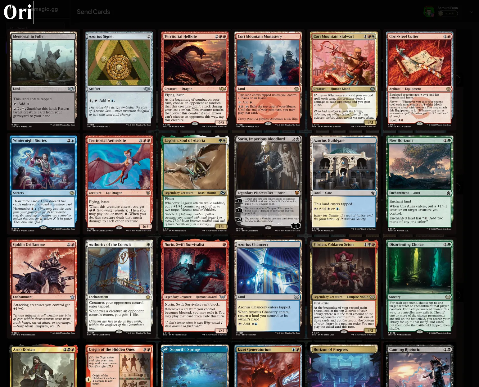 Quick Search: card grid